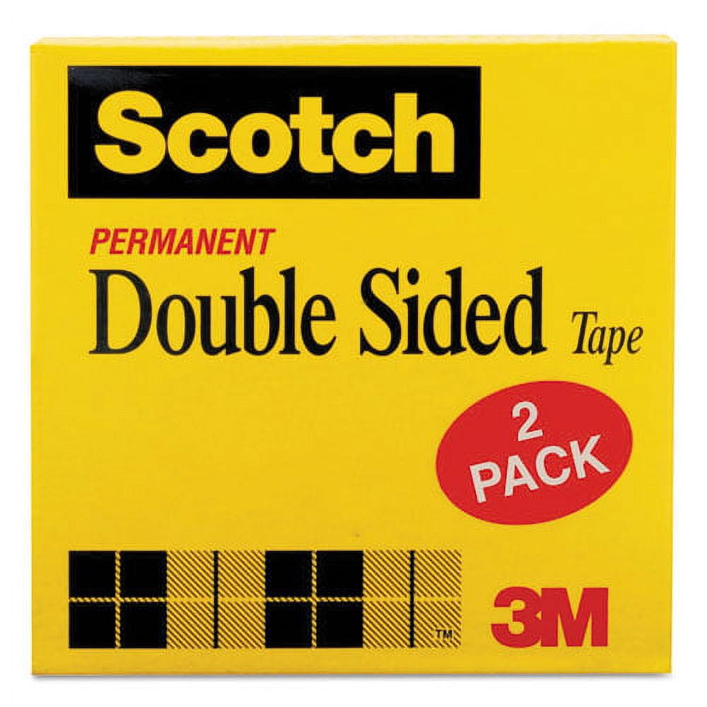 Double-Sided Tape, 1" Core, 0.5" X 75 Ft, Clear, 2/pack | Bundle of 5 Packs