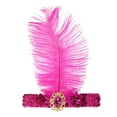 thumbnail image 3 of Unique Bargains 1 Pc Headband Feather Faux Diamond Sequins Hairband for Women Rose Purple, 3 of 5