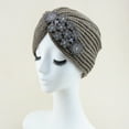thumbnail image 2 of Caywon Women's Autumn Winter Knit Hat with Bead Accessories Bohemian Style Head Wrap Hat Knit Cap Cold Weather Accessory Fashion Versatile Decor, 2 of 3