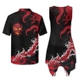 thumbnail image 7 of Psesaysky Red Octopus Sea Ocean Print Matching Couple Outfits Mens Tropical Aloha Shirts Plus Size Women Sleeveless Tank Sundress with Pockets Summer Beach Dress Cover up,S-5XL, 7 of 7