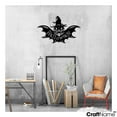 thumbnail image 4 of Craftnamesign Halloween Bat Pumpkin Cat Metal Wall Art LED Light, Halloween Sign Home Decor, 4 of 5
