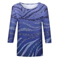 thumbnail image 4 of WEAIXIMIUNG T-Shirt Décontracté pour Femmes, Col Rond, Manches Trois-Quarts, Motif Dégradé, Printemps et Été, 4 of 4