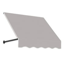 Awntech 4.375 ft Dallas Retro Fixed Awning Acrylic Fabric, Gray