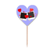 thumbnail image 1 of Día de San Valentín Etiqueta del corazón de la bandera del palillo de dientes, 1 of 3