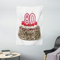 thumbnail image 1 of 80th Birthday Decorations Tapestry, Birthday Party Cake with Cherries Sprinkles and Candles Image, Wall Hanging for Bedroom Living Room Dorm Decor, 40W X 60L Inches, Multicolor, by Ambesonne, 1 of 2
