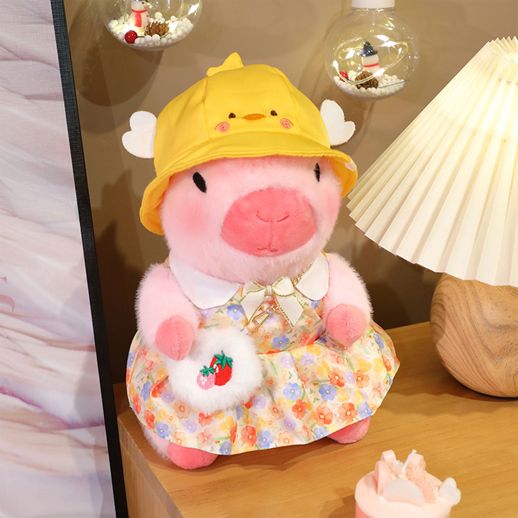 Capybara Plush with 9 pcs Clothes & Accessories, 10.2 in Cute Capybara Stuffed Animal Plush Toys, Dress Up Cute Plushies for Girls/Boys