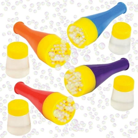 ArtCreativity Mini Blizzard Bubble Blower Set, 4 pack Outdoor Bubble Toys with Bottles, Non-Toxic Plastic Fun Summer Party Favors for Kids Ages 3 