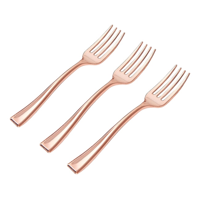 Bewildely Juego de utensilios de cocina fáciles de limpiar, 24 paquetes por lote, para una experiencia gastronómica sin complicaciones, juego Mostrada horquilla de oro rosa 9.8 CM