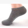 thumbnail image 6 of Worallymy Men Women Breathable Ankle Socks Summer Casual Shallow Boat Sock Solid Invisible Socks, 5 Pairs, Grey, 6 of 10