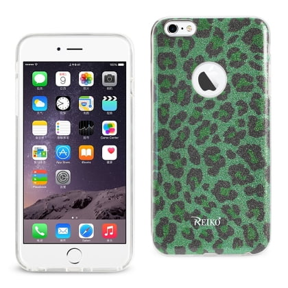 Glitter Leopard - REIKO IPHONE 6 PLUS/ 6S PLUS SHINE GLITTER SHIMMER HYBRID CASE IN LEOPARD GREEN