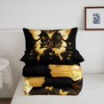 thumbnail image 5 of Butterfly Comforter Set Twin Size Golden Butterfly Print Bedding Sets Rustic Farmhouse Bedding Comforter Sets Golden Marble Decor Down Comforter Aninal Butterfly Quilt Set, 5 of 7