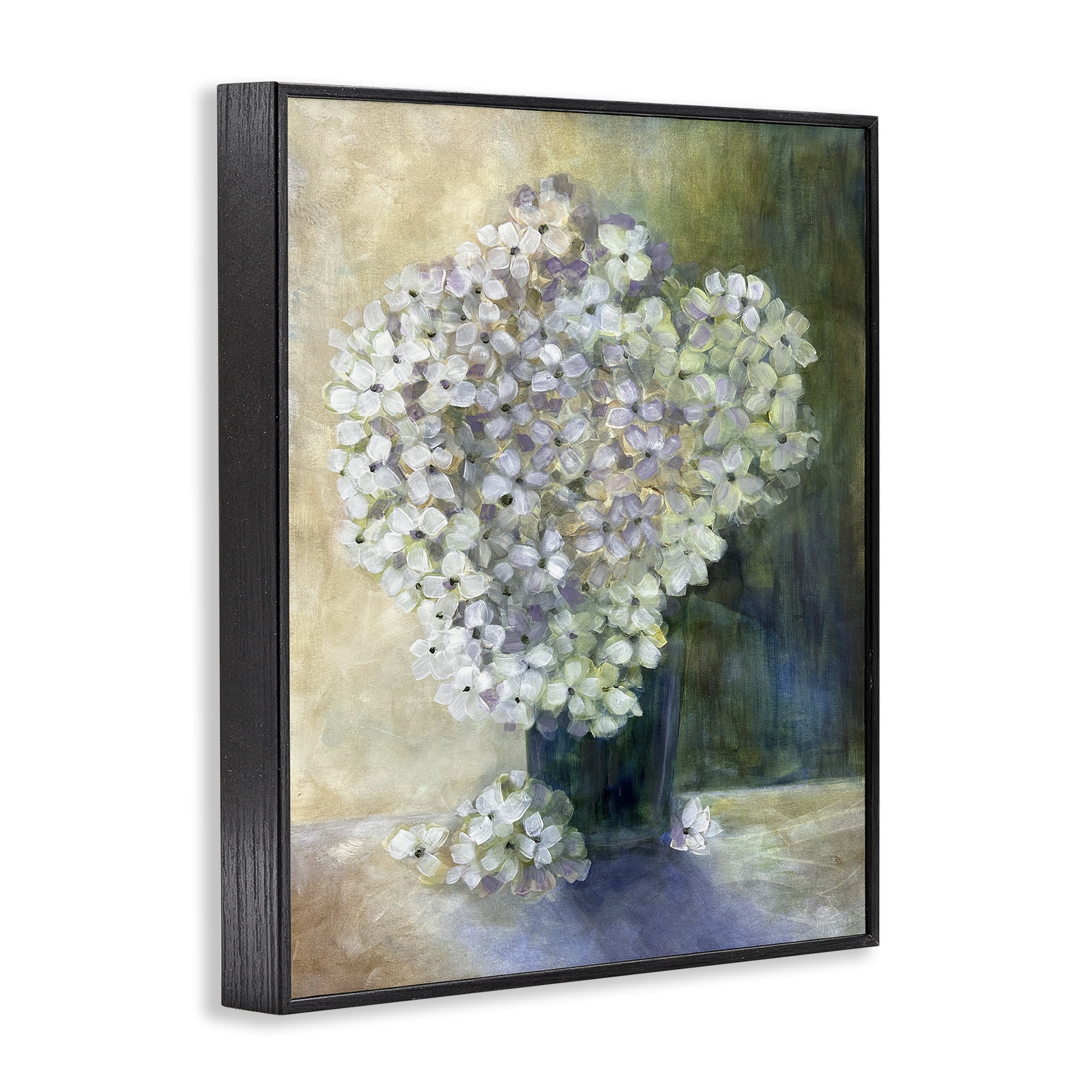 Stupell Industries Romantic Hydrangea Blooms Botanical & Floral Painting Black Framed Art Print Wall Art, 24 x 30