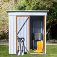 thumbnail image 3 of SYNGAR 5' x 3' Outdoor Storage Shed, Metal Garden Shed with Single Lockable Door, Tools Storage Shed for Backyard, Patio, Lawn, D6648, 3 of 11