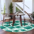 thumbnail image 3 of Green Geometric Moroccan Round Area Rug 6Ft Washable Circle Rugs for Bathroom Office, Abstract Art Teal Ombre Modern Non-Slip Carpet Floor Mats Indoor Outdoor Carpet Runner Aesthetic Home Decor, 3 of 8