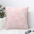 thumbnail image 4 of Yiaed Cute Bunny Print Pillow Covers Super Soft Decorative Square Throw Pillow Covers Case Cushion Covers for Sofa Couch Bedroom Car Decor（No pillow core）-18"x18", 4 of 7