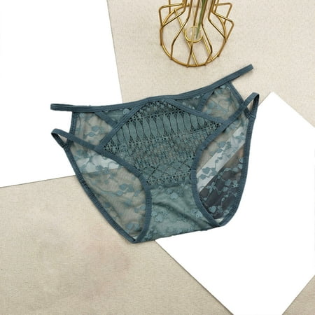 

Qazqa Panties For Women Crochet Lace Lace Up Panty Hollow Out Roleplay Lingerie Underwear Mint Green One Size