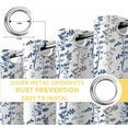 thumbnail image 6 of Navy Blue Grey Botanical Blackout Curtains for Bedroom/Living Room, Thermal Insulated Kitchen Curtains, Spring Floral Summer Farmhouse Grommet Darkening Window Treatment Drapes 52"x63"x2, 6 of 8