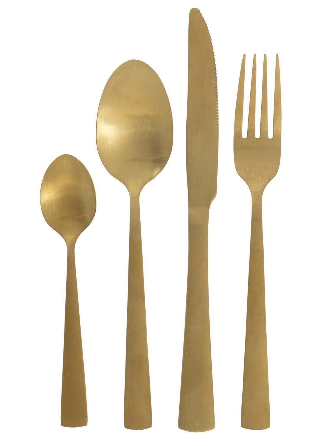 Interactie Werkgever Slager HEMA Modern 16-piece Gold Colored Cutlery Set - Copenhagen - Walmart.com