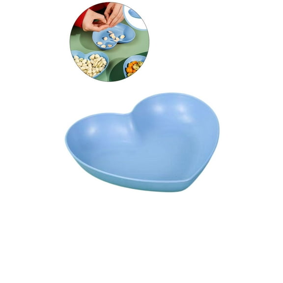 WNFJR Heart Plates Plastic Heart Bowl Heart Shaped Plates Dessert Bowls Appetizer Plates Salad Bowls for Party Supplies(Blue)