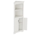 thumbnail image 5 of CQSXDA Stylish Tall Corner Cabinet with Doors in Wood Grain Finish for Living Room, Bathroom, Dining Room or Kitchen, White, 5 of 9