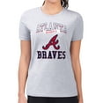 thumbnail image 4 of Women's G-III 4Her by Carl Banks Heather Gray Atlanta Braves Super-Slim Fit Lightweight Team Logo Graphic T-Shirt, 4 of 5