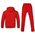 thumbnail image 2 of Men's Activewear 2 Piece Set Full Zip Up Jogging Suits And Winter Athletic Hooded Tracksuit Sets For Men(Red,5XL), 2 of 5