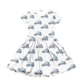 thumbnail image 3 of yuCgh Floral Easter Dress for Toddler Girls, Short Sleeve Summer Dress with Pocket, Casual Party Dress for Easter Day & Spring Outings,White 120, 3 of 5