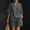 Dark Gray, variant on Western Outfit Trendy Vacation Sets Women's Short Sleeved Shirt and Shorts V-neck Linen Set Dark Gray 2X