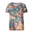 thumbnail image 6 of Fesfesfes Women Spring Tops Wome Fashion Printed Short Sleeve V-Neck Top Shirt Blouses Tshirts Shirts for Women Graphic 12(XXL), 6 of 6