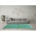 thumbnail image 3 of Ahgly Company Indoor Round Abstract Light Blue Modern Area Rugs, 7' Round, 3 of 4