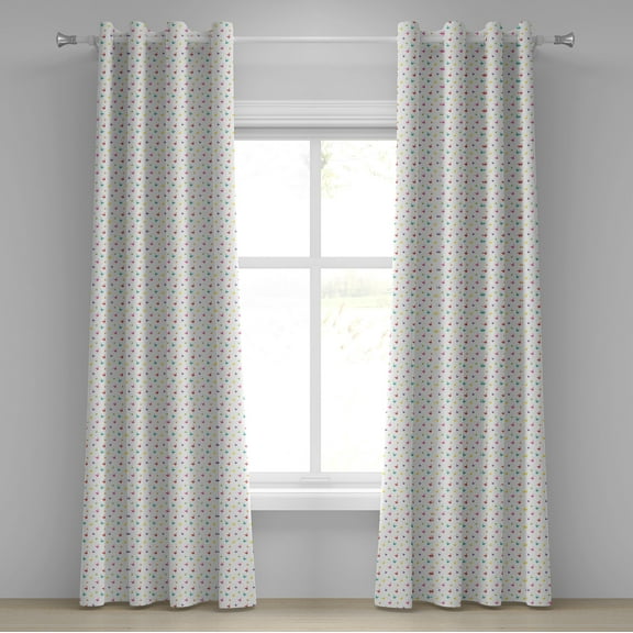 Ambesonne Animal Grommet Curtain, Rainbow Colored Swans, 50" x 84", Multicolor