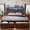 Brown, variant on NHIXSOM Farmhouse King Bed Frame with LED Headboard, Charging Station and Storage Drawers, Farmhouse Style, Easy Assembly, Black