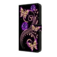 thumbnail image 4 of Feishell for iPhone 14 Pro 6.1 inch Slim Wallet Case with Fashion Colorful Pattern Painted,Luxury PU Leather Magnetic Flip Stand Card Slots Pocket Phone Case,Purple Flowers & Butterflies, 4 of 8