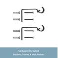 thumbnail image 5 of Kenney August Standard Steel Decorative Window Curtain Rod, 28-48" Adjustable Length, 5/8" Dia., Matte Black, 5 of 5