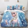 thumbnail image 1 of HOUKIG Frozen Print Duvet Cover 3pcs Bedding Set Anime Characters Quilt Cover Comforter Cover Soft Easy Care Hotel Comforter Cover with Zipper & Ties, 1 of 5