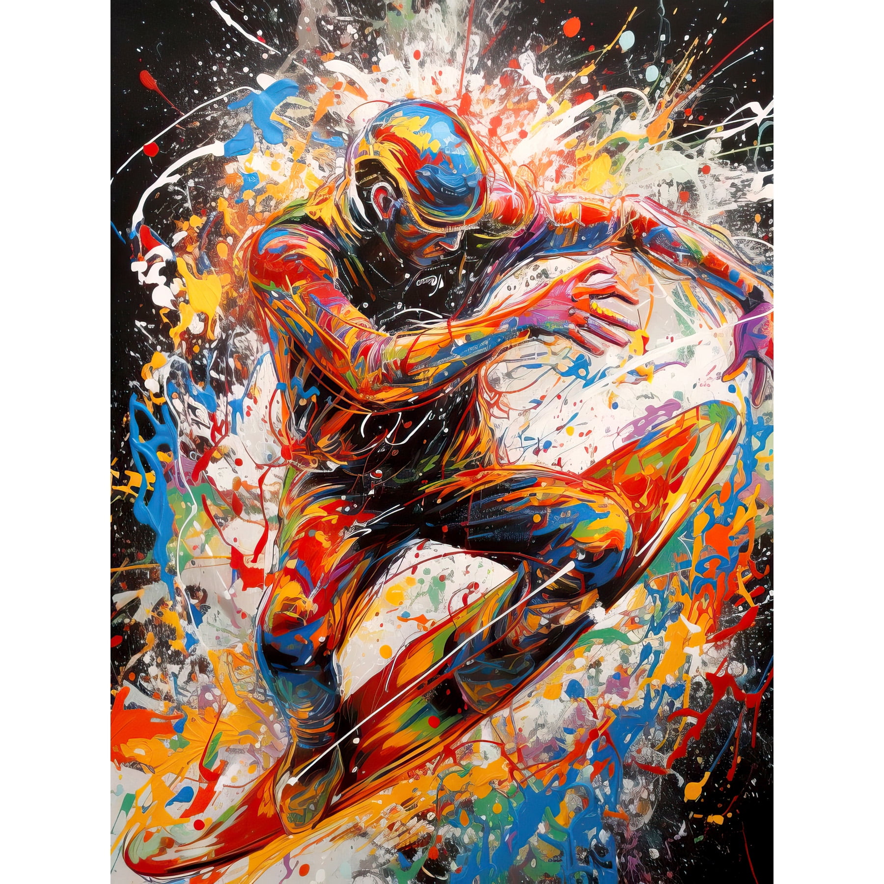 アート・デザイン・音楽 sports illustrated in the paint Extreme Sports Athlete Splatter Paint Portrait Extra Large XL Wall