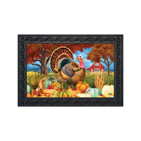 Briarwood Lane Fall Thanksgiving Doormat 30x18 Indoor Outdoor Turkey and Pumpkins For Thanksgiving Doormat