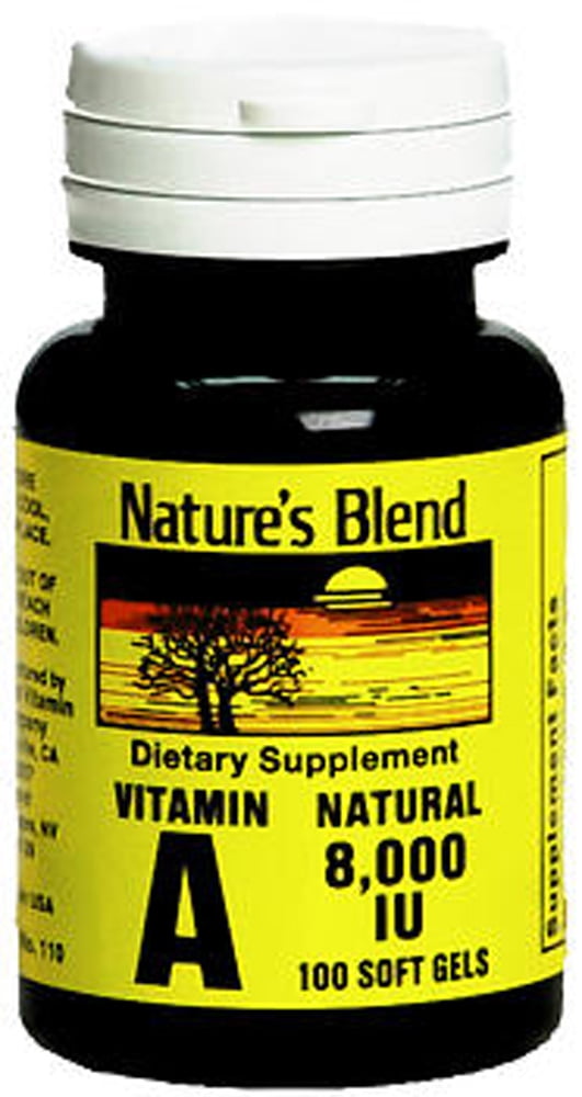 Nature's Blend Vitamin A Softgels, 8000 IU, 100 Count
