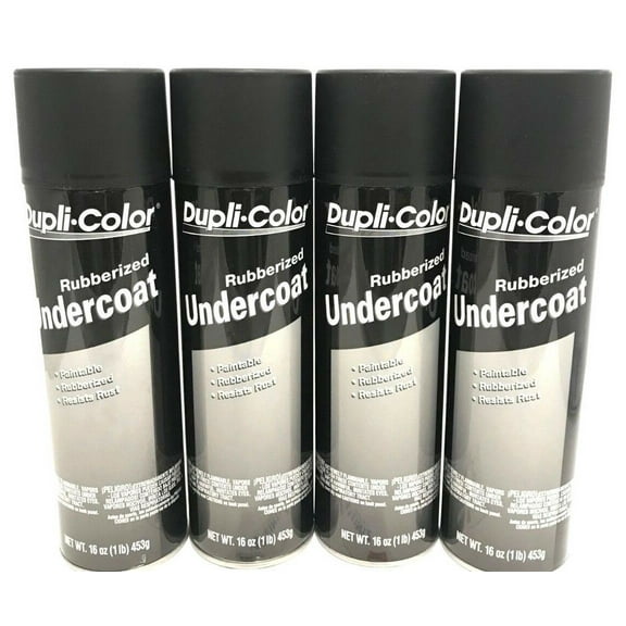 Duplicolor UC101-4 Pack Paintable Rubberized Undercoat Black - 17 oz Aerosol Can