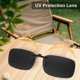 thumbnail image 4 of Unisex Clear Dark Green Polarized Lens Sunglasses Clip On Eyeglasses, 4 of 5