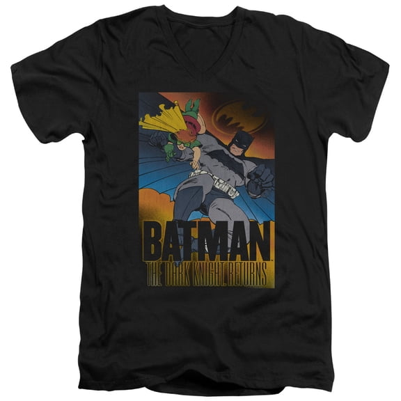 Batman - Dk Returns - Slim Fit V Neck Shirt - Large