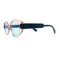 thumbnail image 6 of Womens Mod Oval Thick Plastic Fancy Chic Fashion Sunglasses Peach Blue - Blue, 6 of 8