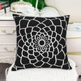 thumbnail image 5 of Pack of 2 Soft Canvas Throw Pillow Covers Cases for Couch Sofa Home Decor Dahlia Floral Outline Both Sides Print 16 X 16 Inches Black, 5 of 7