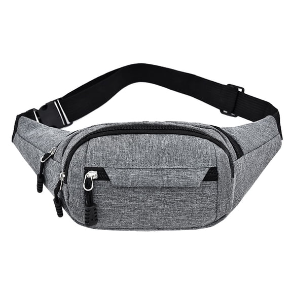 ITSELFER Waist Bag Durable Fashionable Oxford Cloth Travel Pocket Fanny Pack Running Belt for Outdoor Sports Men (Grey)
