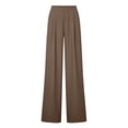 thumbnail image 4 of Women's Straight Leg Pleated Dress Pants, High Waisted Versatile Loose Elegant Business Casual Trousers with Pockets, 4 of 6