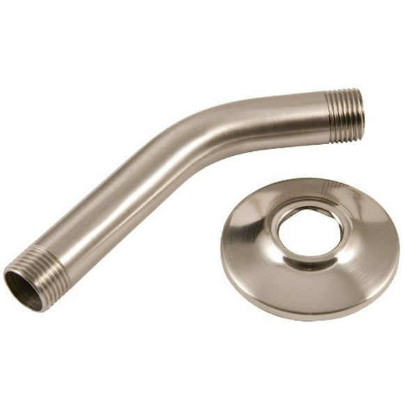 Plumb Craft 7657730B 6-Inch Shower Arm and Flange, Brushed Nickel