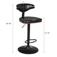 thumbnail image 2 of Gymax Set of 2 Bentwood Barstool Height Adjustable Swivel Bar Stool Upholstered Black, 2 of 10