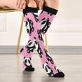 thumbnail image 5 of GZHJMY 1 Pair Cute Pink Panda Compression Socks for Women Men, Knee High Stocking for Running,Athletic,Medical, 5 of 7