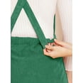 thumbnail image 6 of INSPIRE CHIC Women's Corduroy V Neck A-Line Mini Overall Pinafore Dress XS Green, 6 of 7