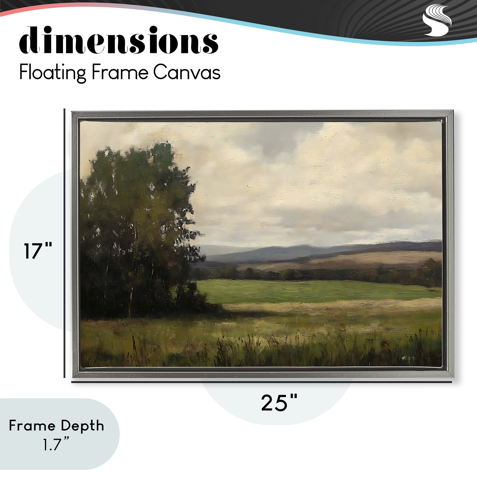 Stupell Industries Hills In The Distance Gray Framed Floater Canvas Wall Art, design by Creative Studio